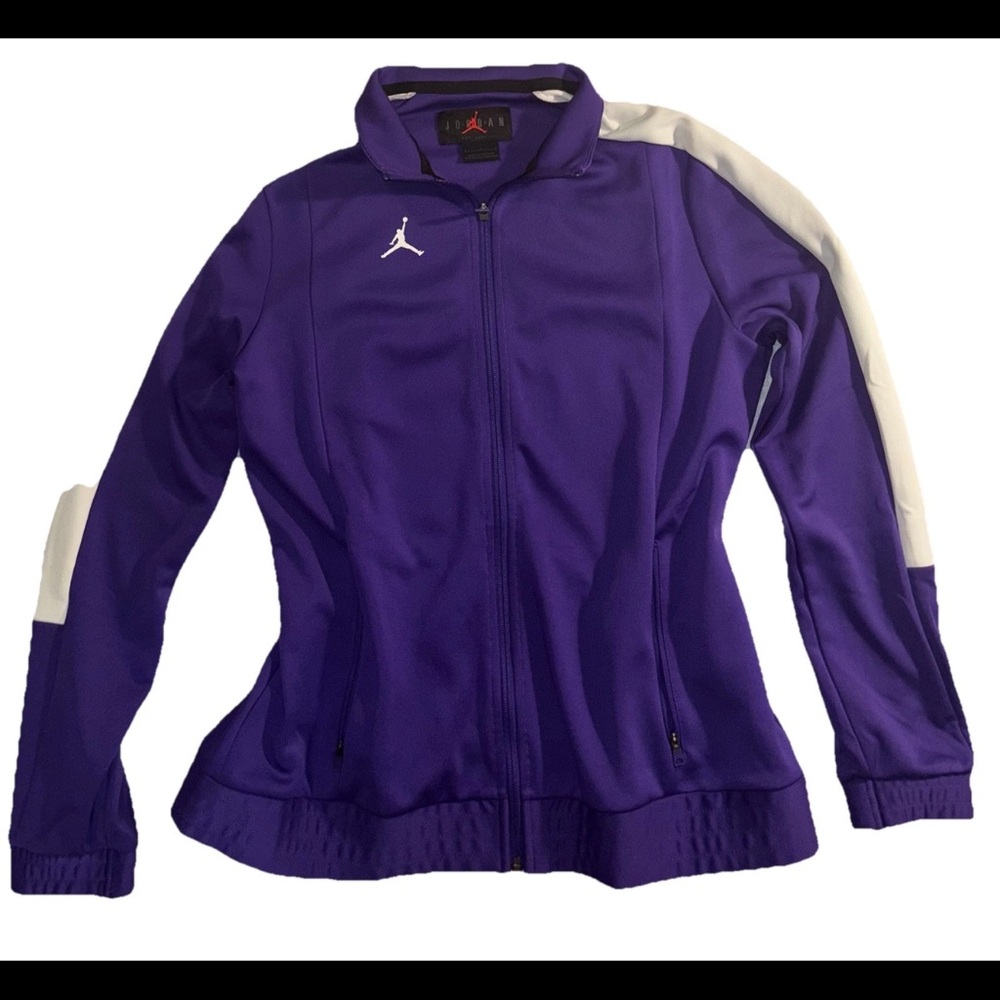 Nike Air Jordan Team Purple Full Zip Warm Up Jacket CN5342-420 Woman’s Sz L